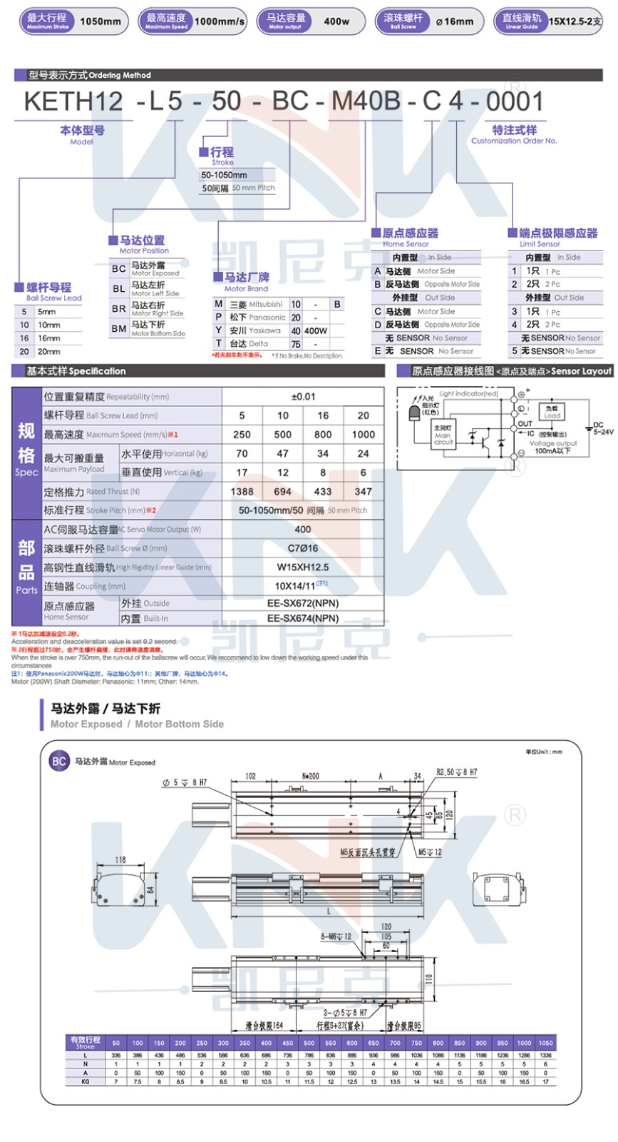 KETH12线性模组,直线导轨,KNK高精度螺杆模组滑台定制厂家 KETH12线性模组,直线导轨,KNK高精度螺杆模组滑台定制厂家
