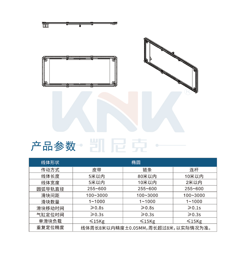 JX链条矩形导轨输送线,凯尼克矩形环形循环线源头厂家支持定制